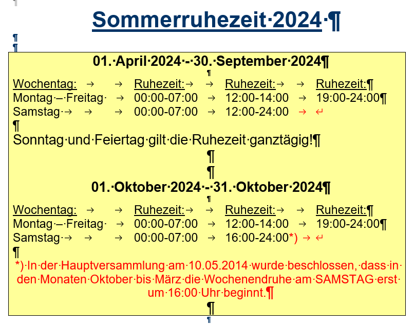 Sommerruhezeit